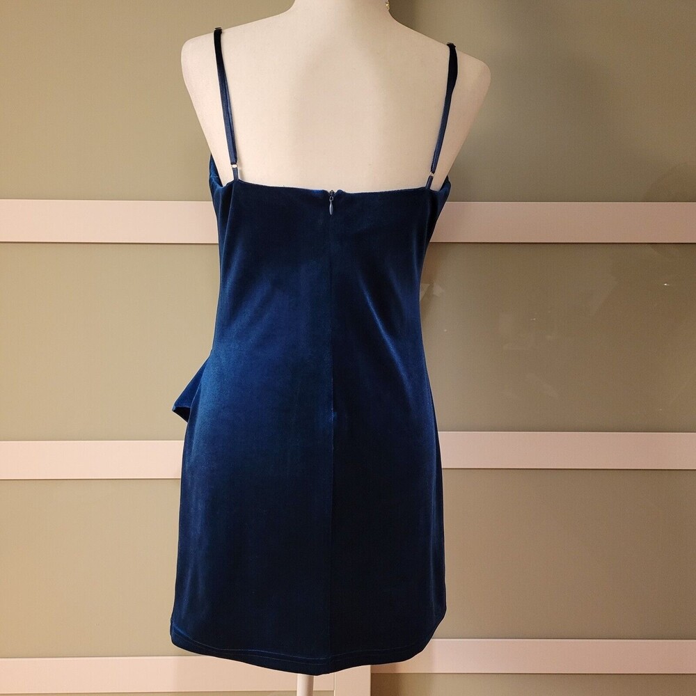 American Threads Velour Blue Mini Dress - Picture 2 of 10